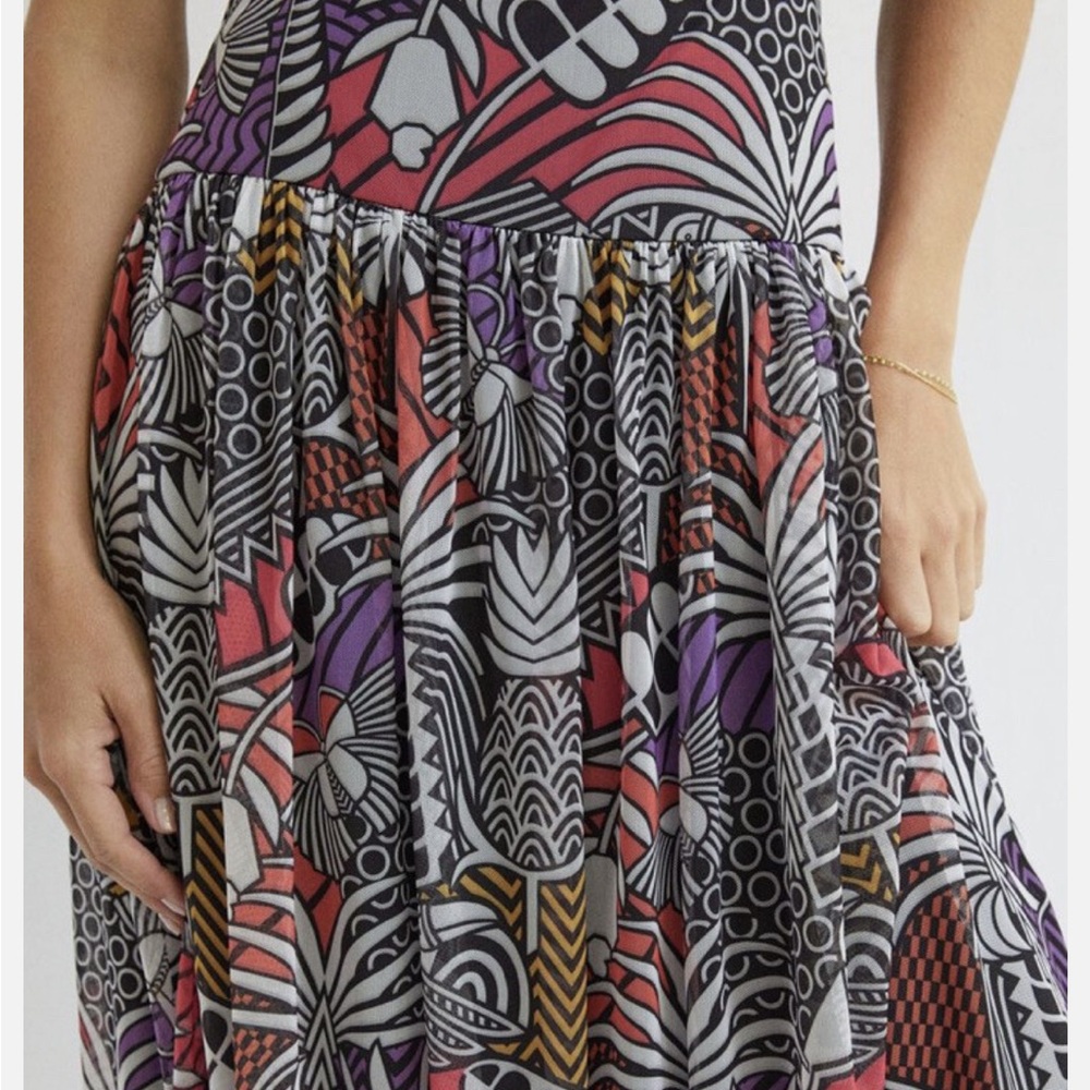 FARM Rio x Anthropologie Tropical Abstract Maxi Skirt Beach Vacation Womens Med - Picture 13 of 13